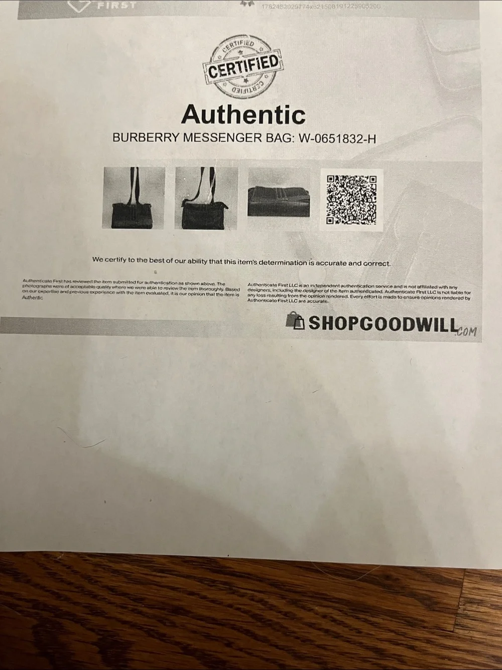 Burberry Men’s Messenger Bag COA